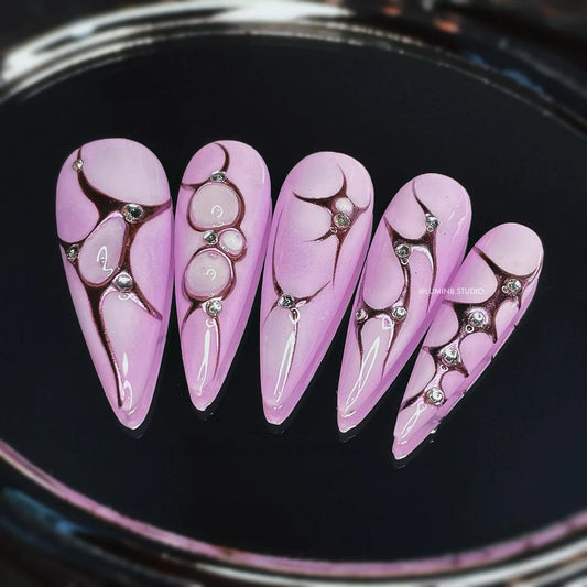 LM06 Purple Aura Cyberpunk Nails