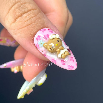 LM34 Colorful Hello Kitty Hawaii Summer Nails